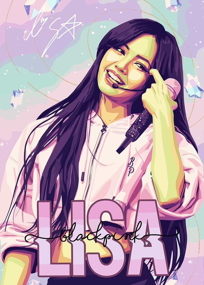 Lisa from Blackpink Digital Art Portrait