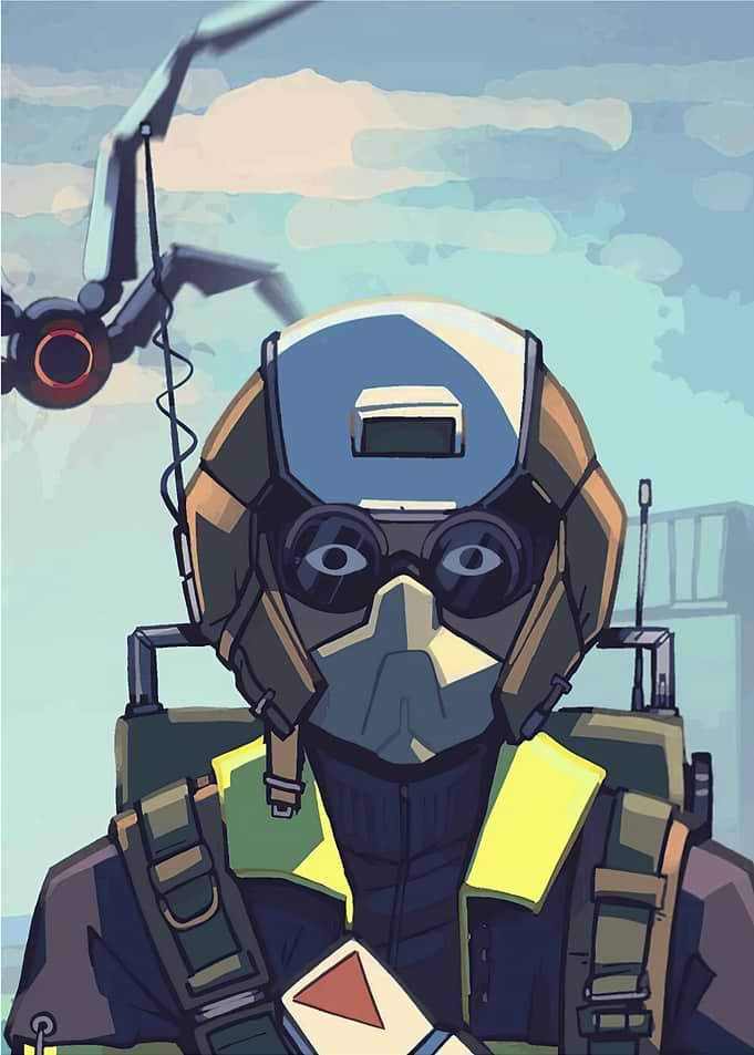 Futuristic Soldier with Drone Illustration