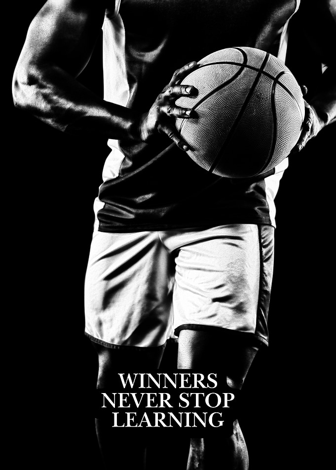 Basketball Player with Motivational Quote