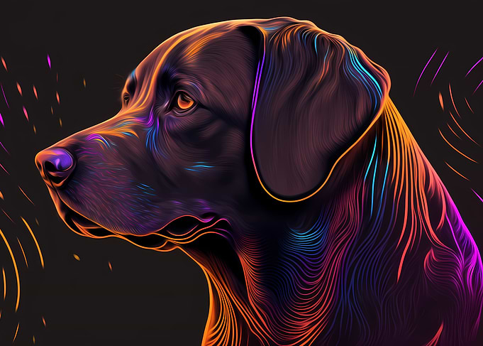 Neon Dog Portrait