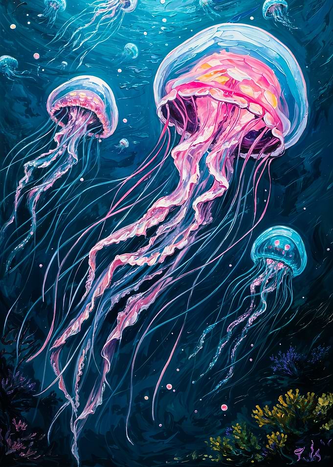 Jellyfish in the Deep Blue Sea