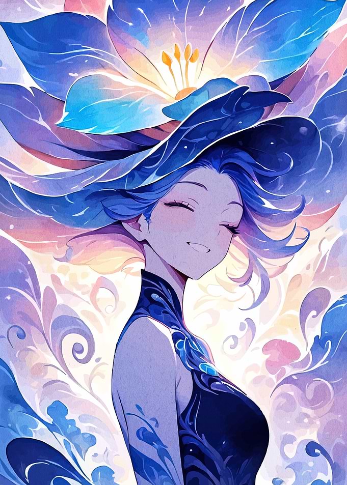Blue Flower Girl