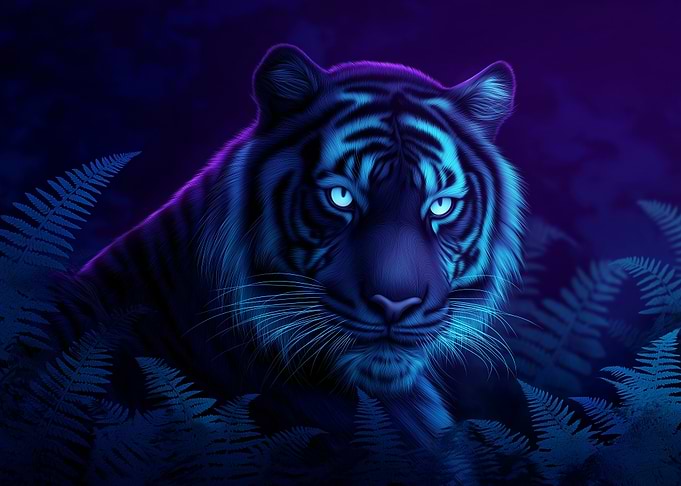 Neon Tiger Portrait