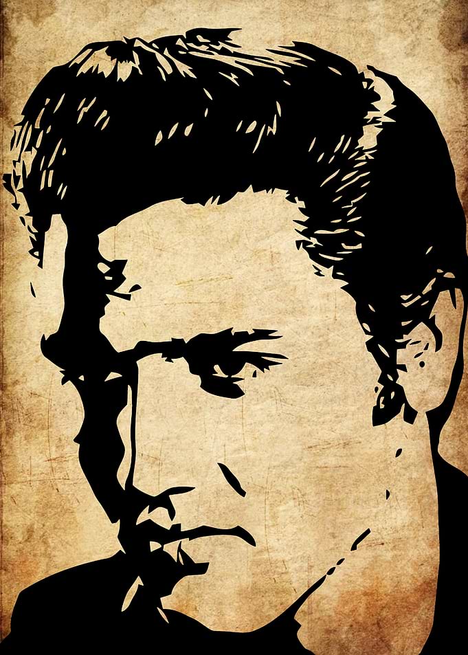 Silhouette Portrait on Textured Background