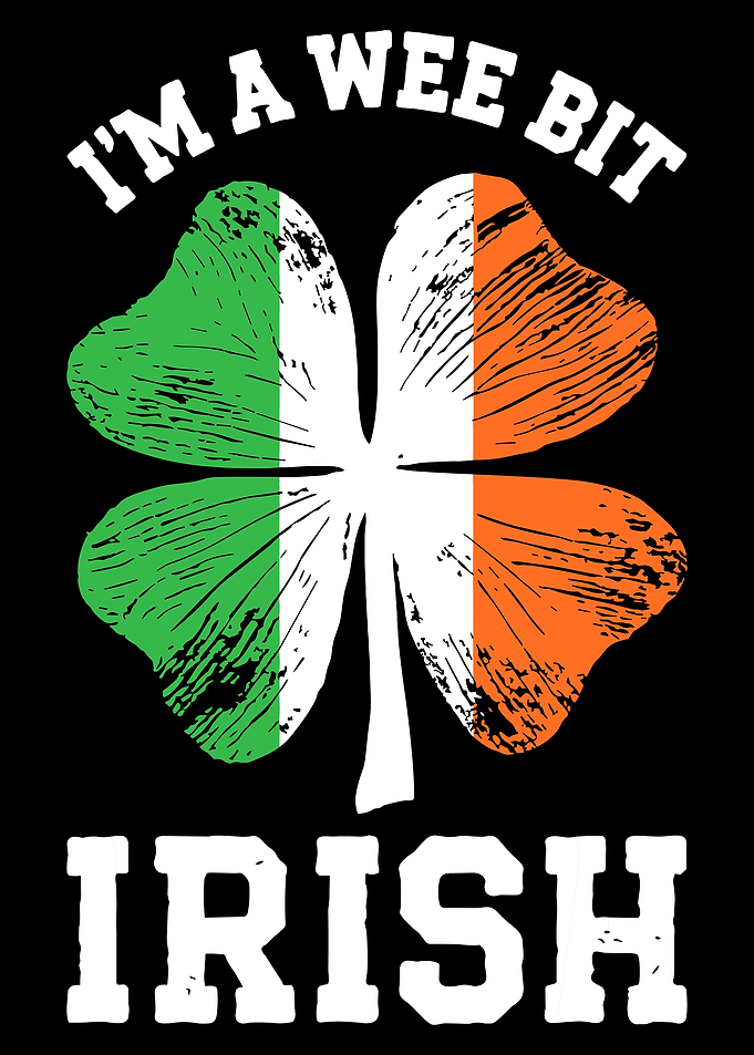 I'm Wee Bit Irish Ireland Flag Lucky Clover St Patrick's Day