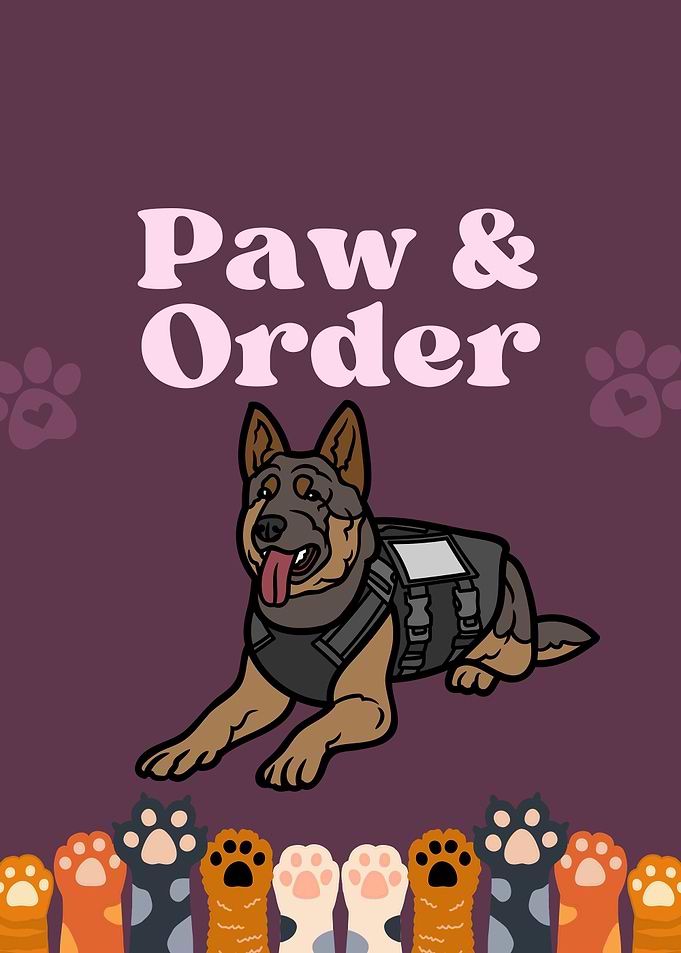 Paw & Order Cartoon Dog Illustration