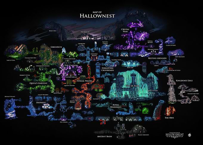Hollow Knight Map of Hallownest