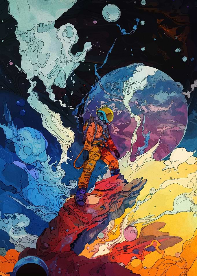 Astronaut in Space Digital Art