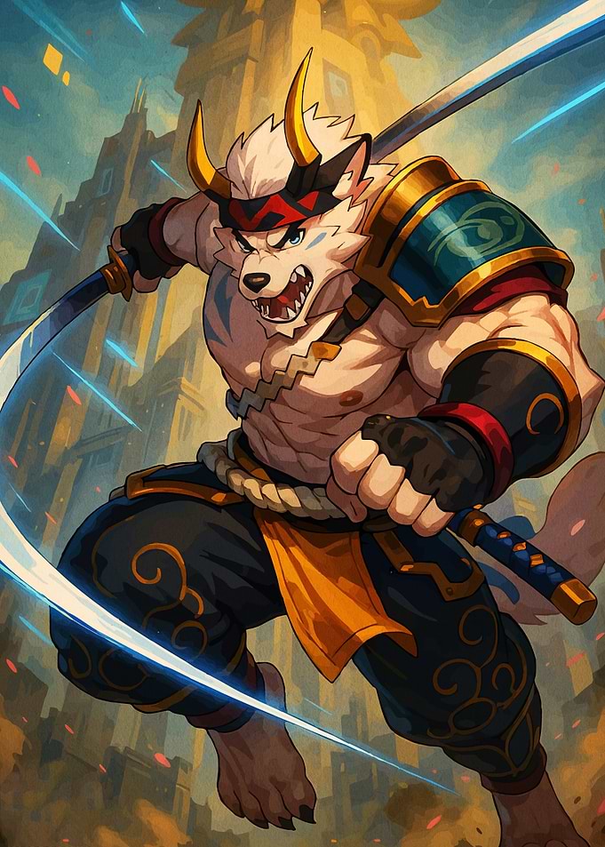 Anthropomorphic Wolf Warrior Swords
