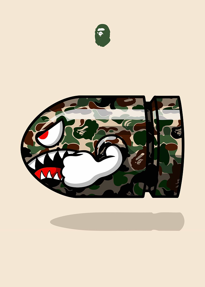 BAPE Camo Bullet Cartoon