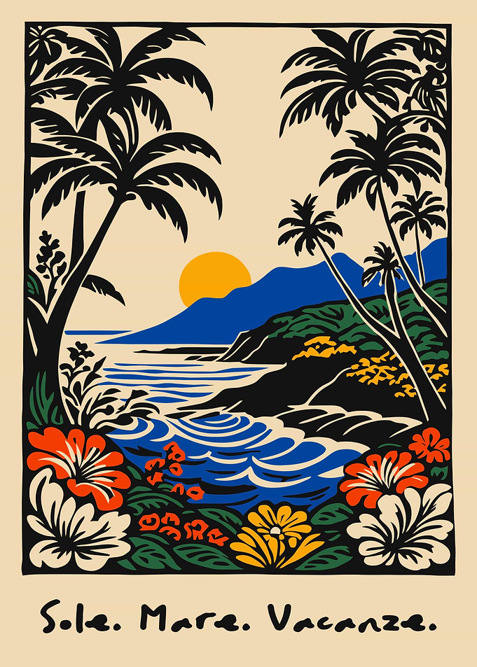 Tropical Beach Vacation Art Print
