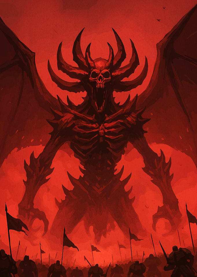 Red Demon Wings and Army