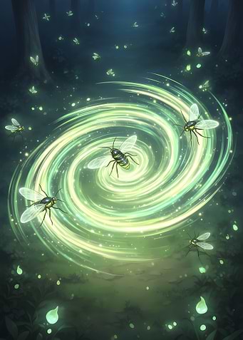 Enchanted Forest Fireflies and Magic Swirl