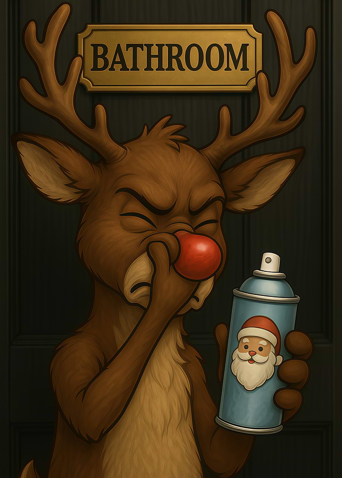 Christmas Reindeer Bathroom Toilet