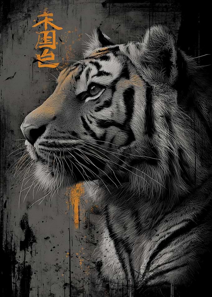 Ukiyo Minimalism Tiger