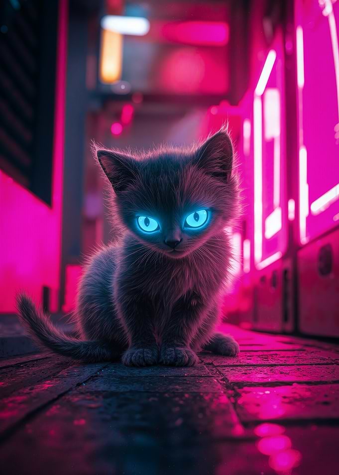 Neon Cyber Kitten