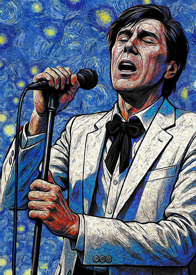 Singer in Starry Night Style