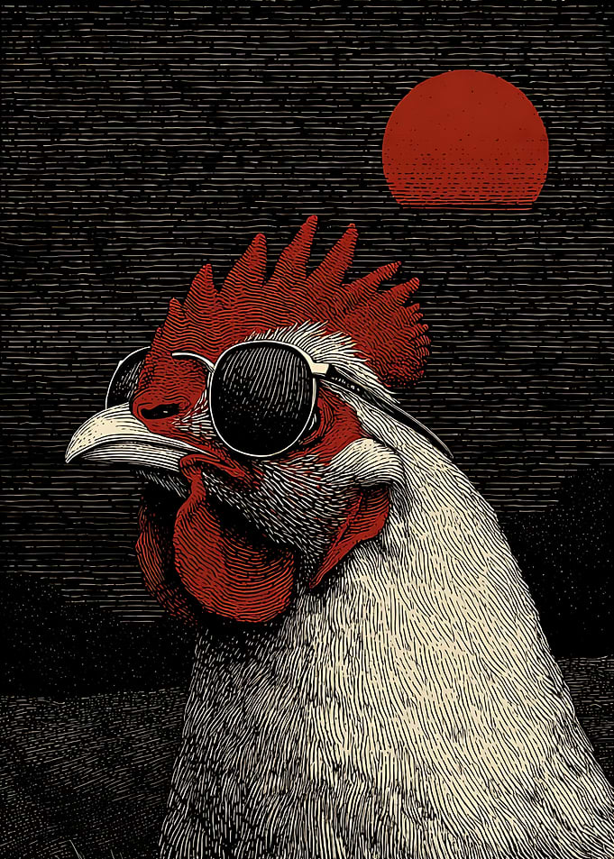 Cool Chicken with Sunglasses Art