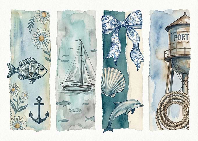 Nautical Watercolor Collage