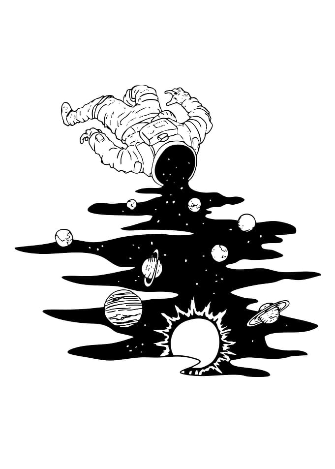 Astronaut Pouring Out Space Illustration