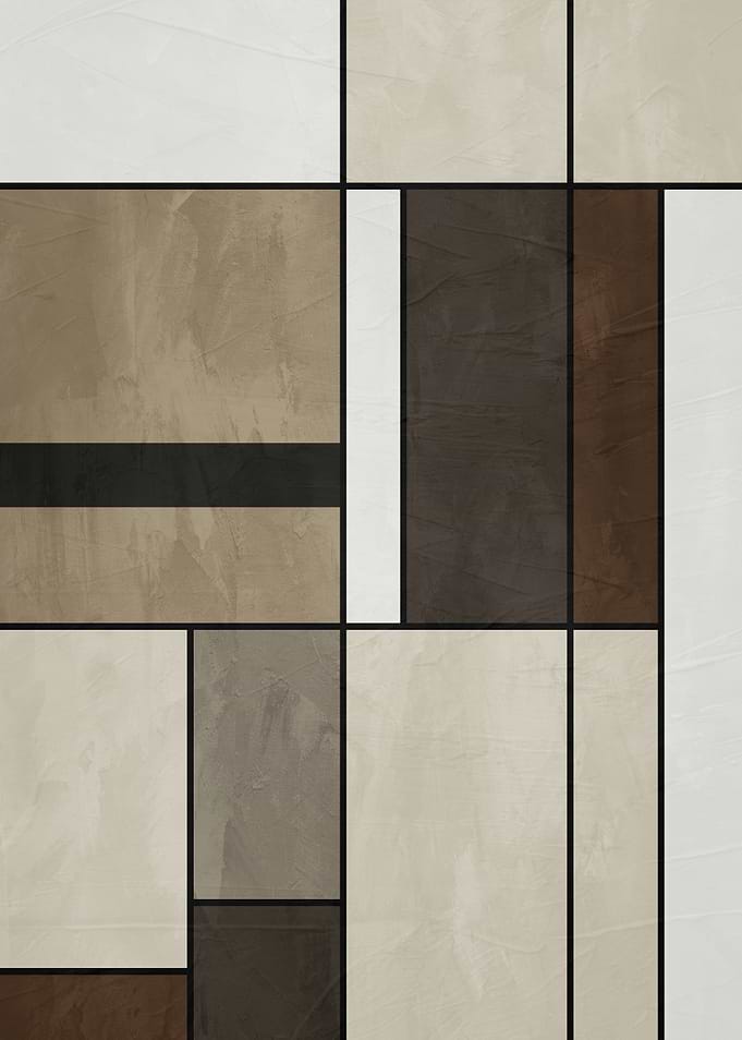 Abstract Geometric Neutral Tones Art