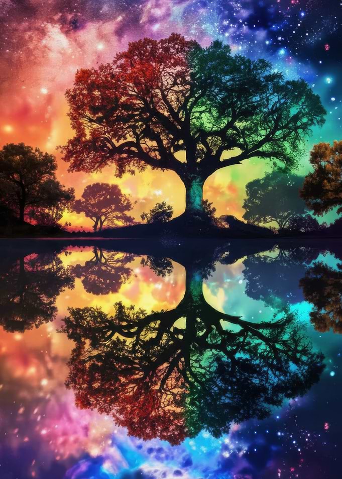 Colorful Tree Reflection in Water