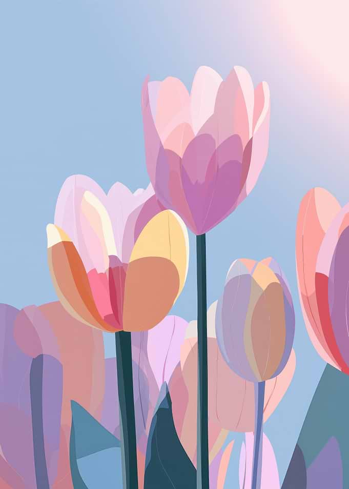 Spring Pastel Tulips