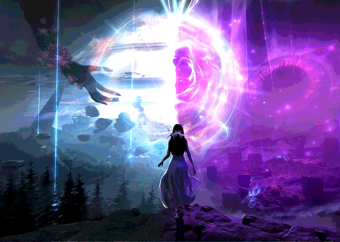 Fantasy Portal with Woman and Hand