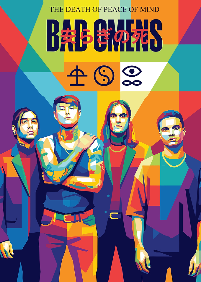 Bad Omens Band Colorful Portrait