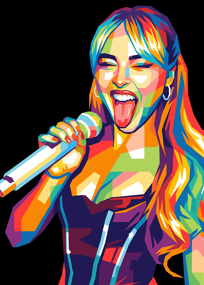 Miley Cyrus Colorful Singer with Pop Art