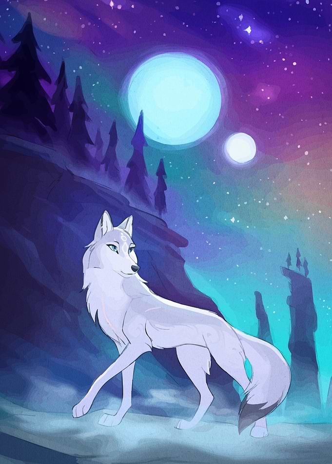 Wolf Under Double Moon