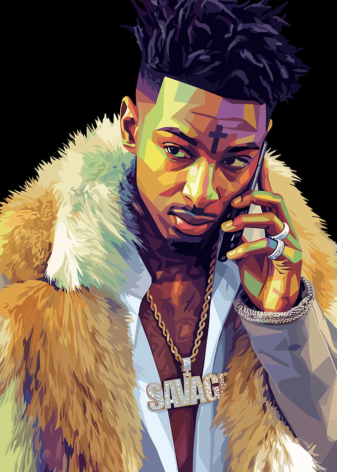 21 Savage Portrait Art