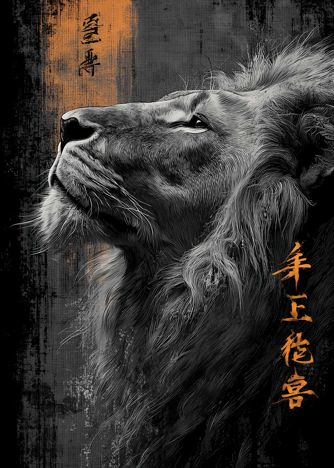 Ukiyo Minimalism Lion