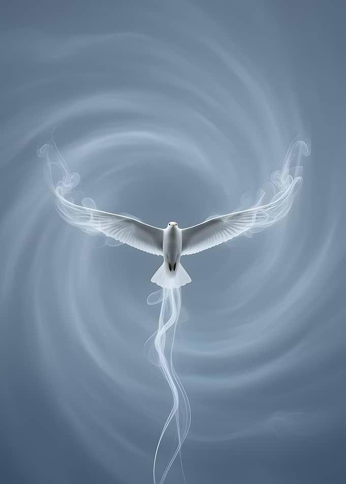 White Bird with Smoke Trails
