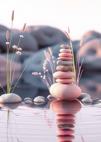 Zen Stone Stack in Water