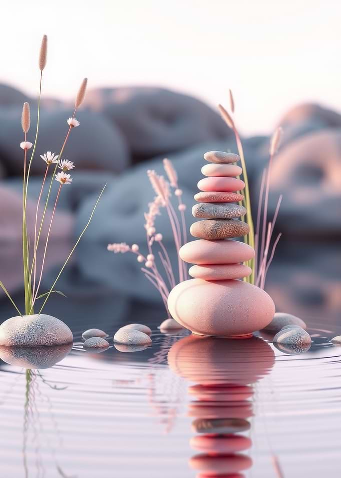 Zen Stone Stack in Water