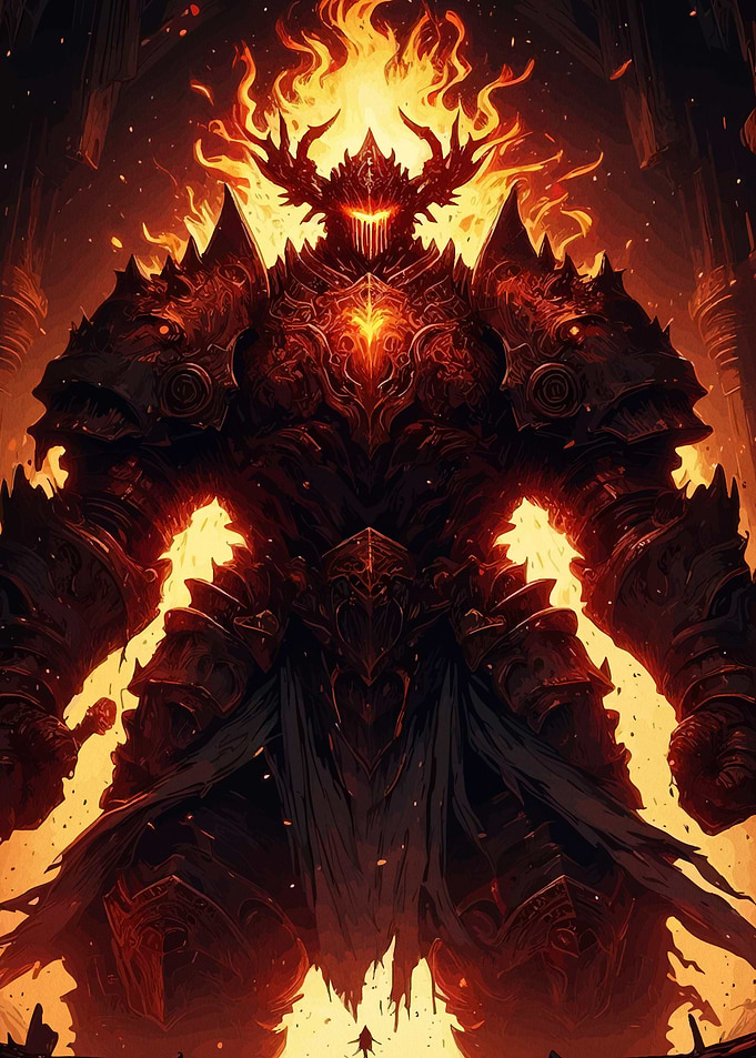 Fiery Armored Warrior