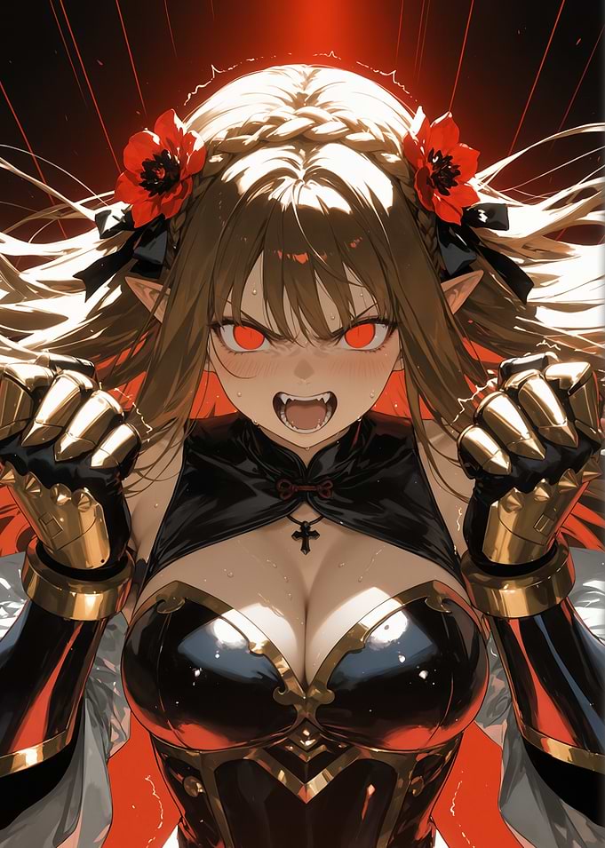 Anime Girl with Red Eyes
