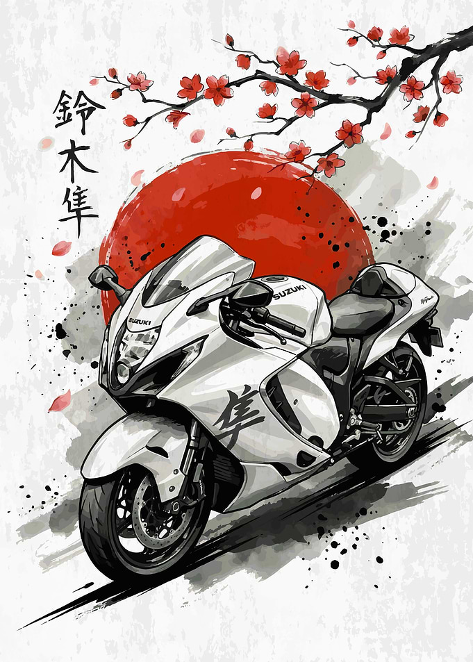Suzuki Hayabusa Motorcycle Japanese Art