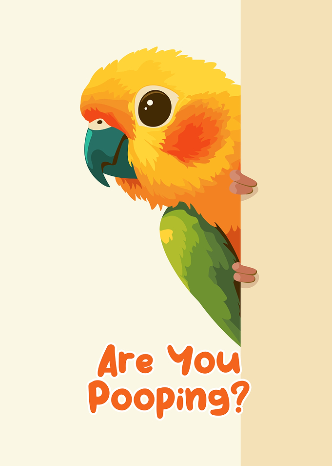 Funny Parrot Cartoon with Question