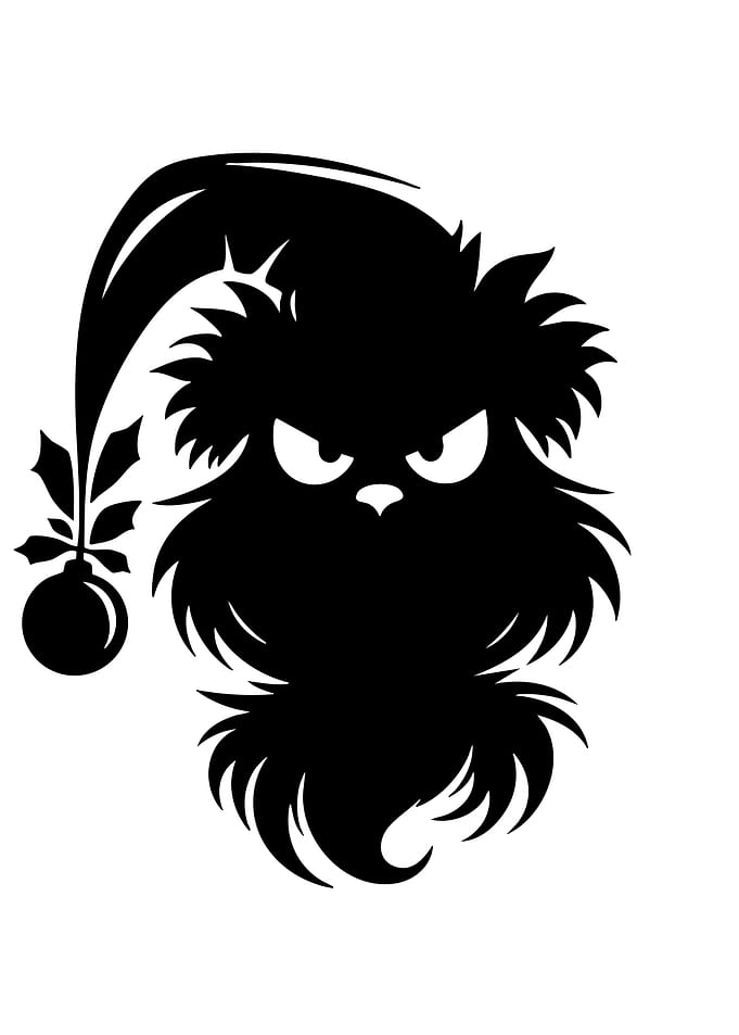 Monster Silhouette with Santa Hat