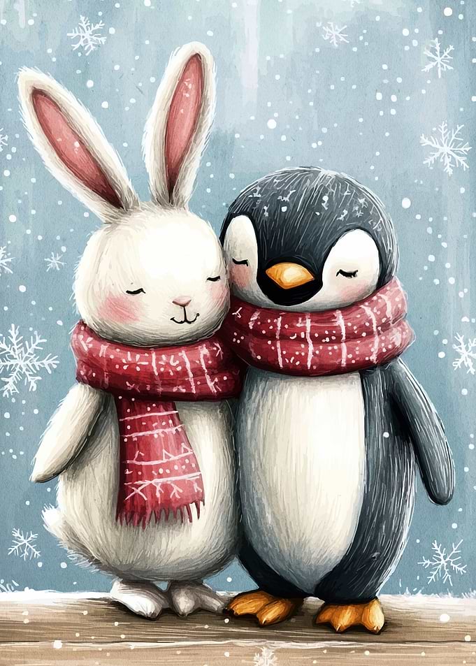 Winter Friends: Rabbit and Penguin