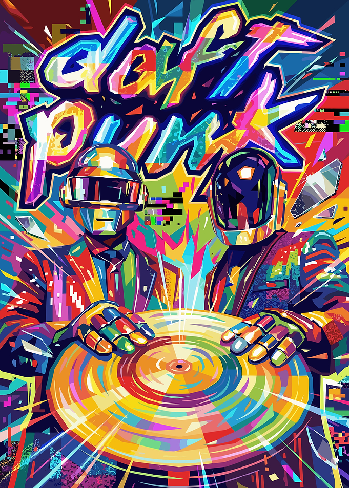 Daft Punk Colorful Art