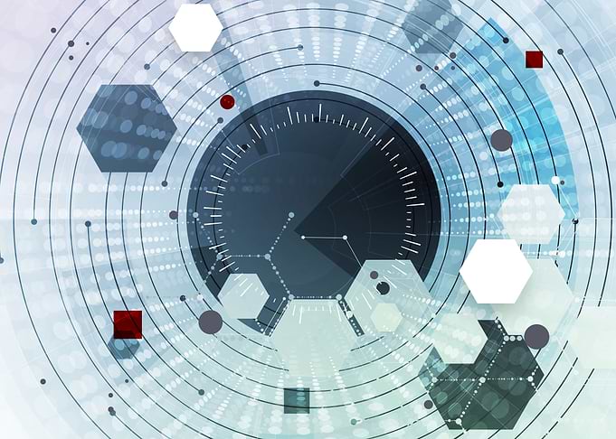 Abstract Technology Background with Hexagons