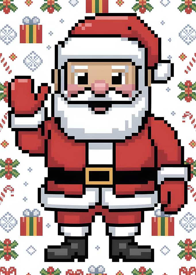Pixel Art Santa Claus