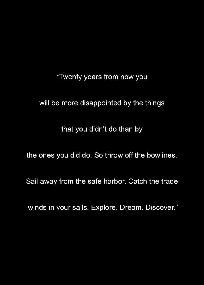 Inspirational Quote on Black Background