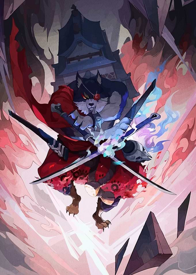 Wolf Samurai Warrior Swords