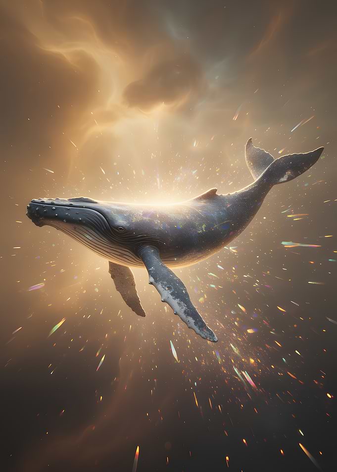 Celestial Whale in Golden Light