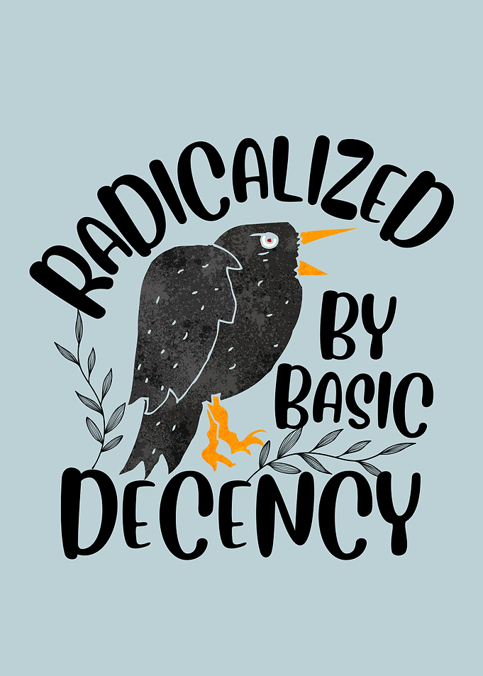 Radicalized by Basic Decency Bird Art