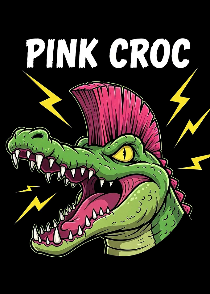 Pink Croc Punk Rock Alligator